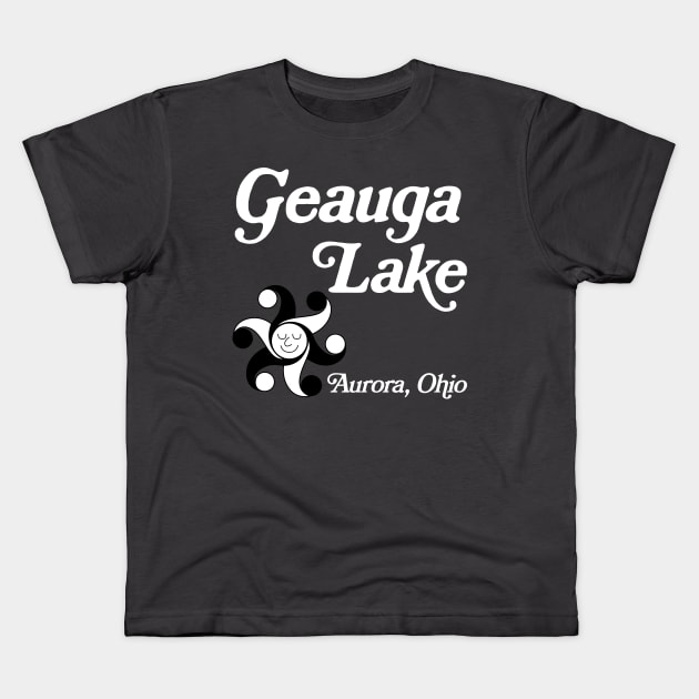 Geauga Lake Sun Aurora Ohio Kids T-Shirt by carcinojen